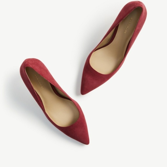 *Moving Sale* Ann Taylor Eryn suede pumps dark red - Picture 1 of 7
